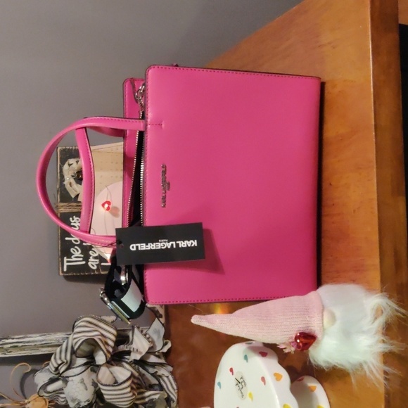 KARL LAGERFELD PARIS, Maybelle Small Crossbody Satchel, NWT, PINK - Picture 10 of 11